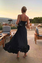 Robe Midi à Ourlet Volanté pour Femme avec Coupe Fluide pour Été | Idéale pour Usage Quotidien et Activités Estivales