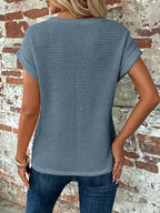 T-Shirt à Manches Courtes avec Motif Texturé pour Femme | Idéal pour les Journées Chaudes