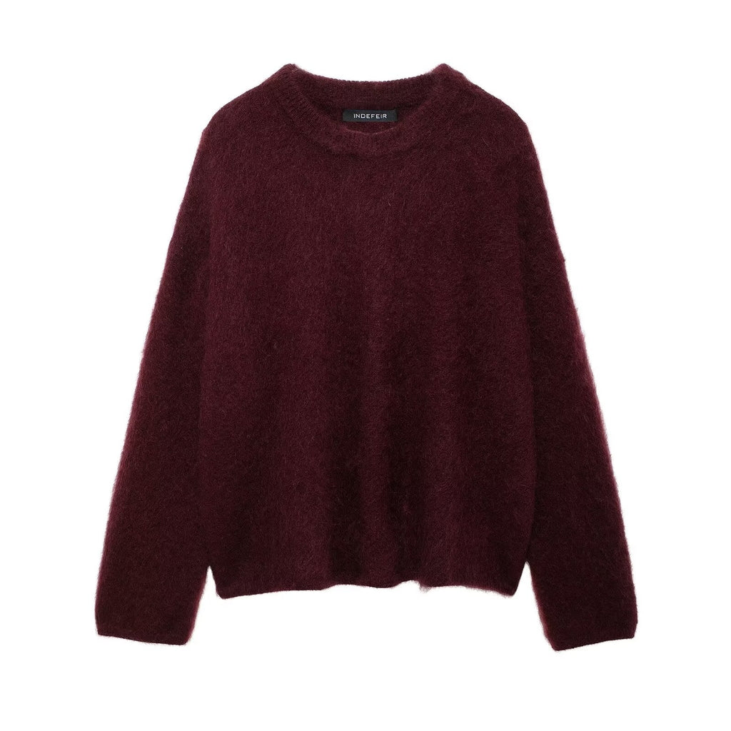 Pull Uni à Col Rond avec Coupe Ample pour Femme | Idéal pour Usage Quotidien