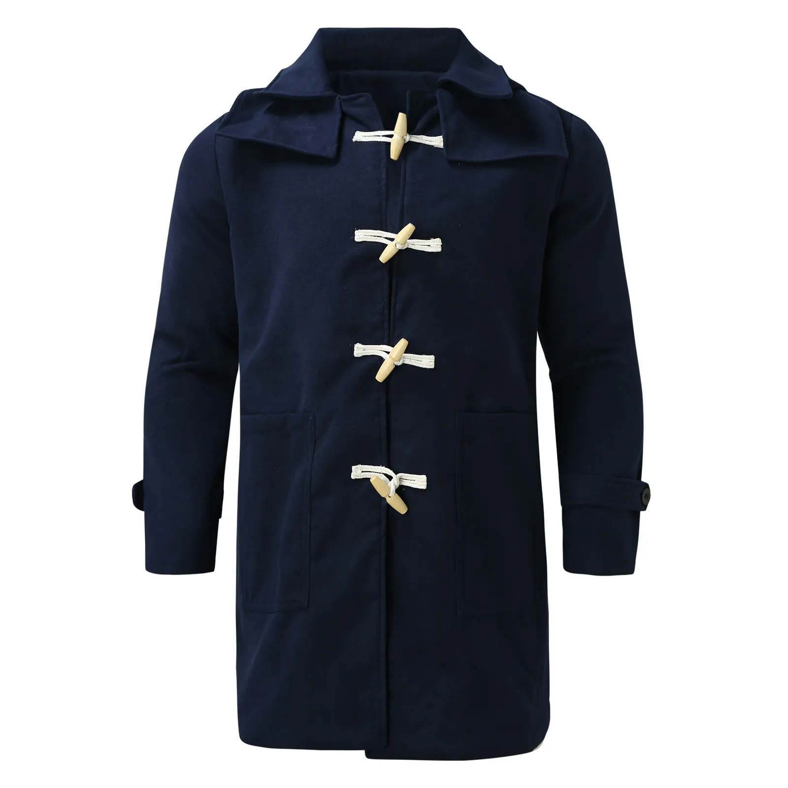 Manteau Long avec Fermetures à Garrot et Capuche pour Homme | Idéal pour la Saison Hivernale