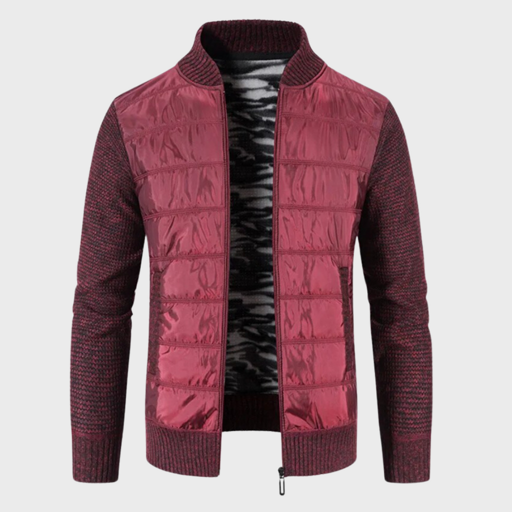 Veste Hybride avec Col Haut et Fermeture Zippée pour Homme | Idéale pour Mi-Saison