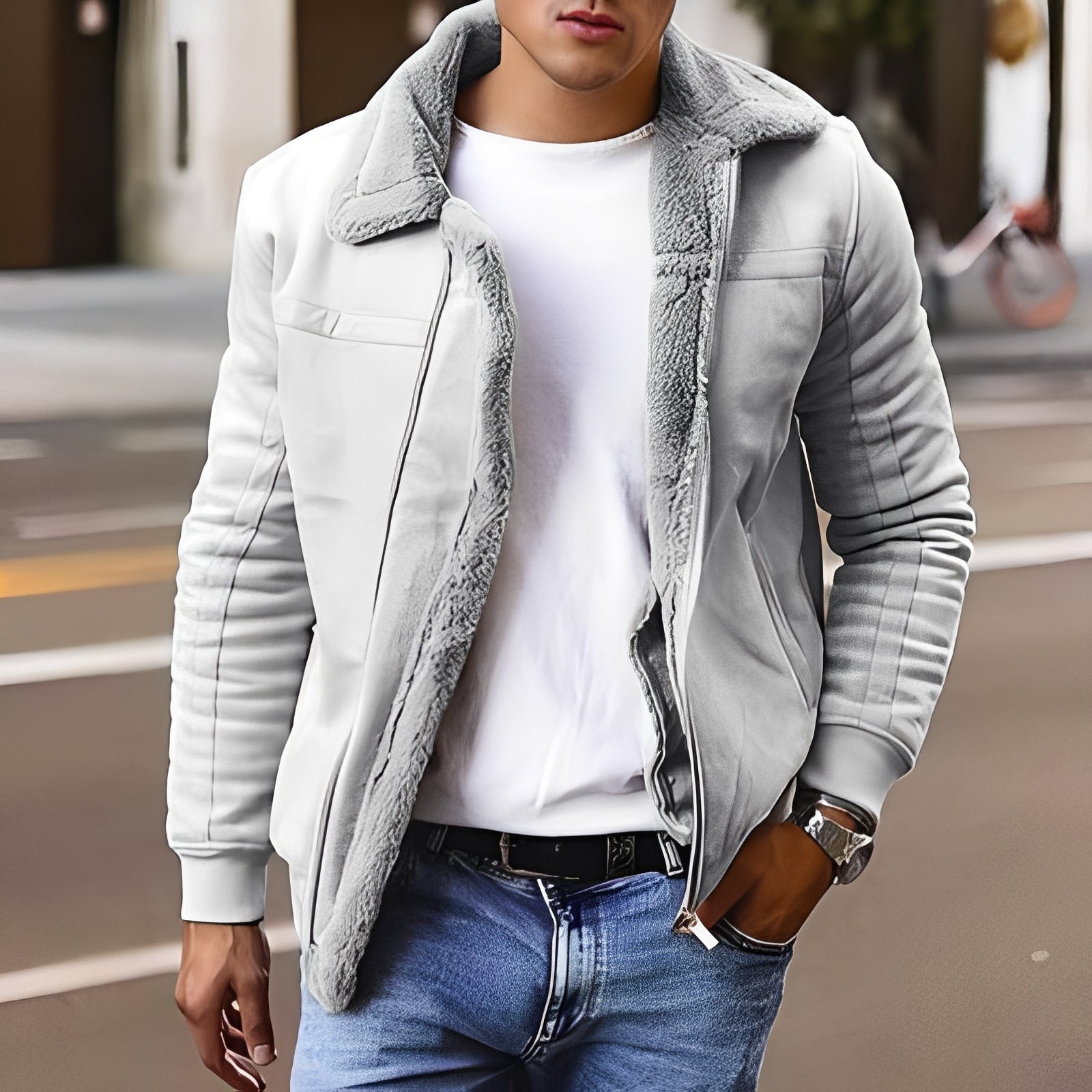 Veste D’hiver Avec Doublure Intérieure Et Col Haut Pour Hommes | Idéale Pour La Saison Froide