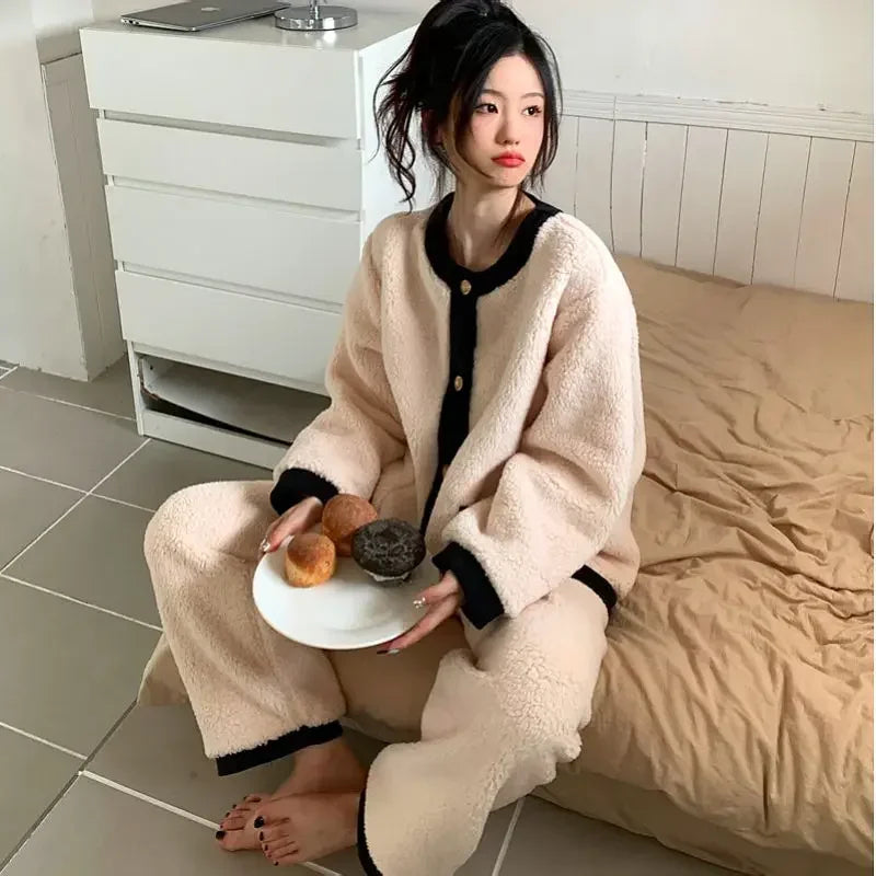 Ensemble Pyjama Deux Pièces À Manches Longues pour Femmes | Idéal pour L’Hiver Et Les Soirées À La Maison