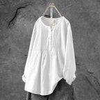 Blouse Légère avec Boutons et Plis Fins pour Femme | Idéale pour l’Été