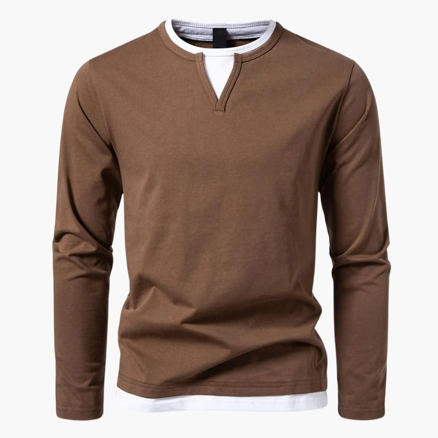 Chemise À Manches Longues Avec Détail Superposé Pour Homme | Idéal Pour Usage Quotidien