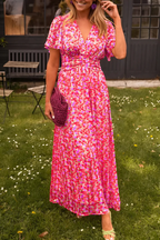Robe Longue Femme | Imprimé Fleuri Coloré | Taille Marquée & Coupe Fluide Été