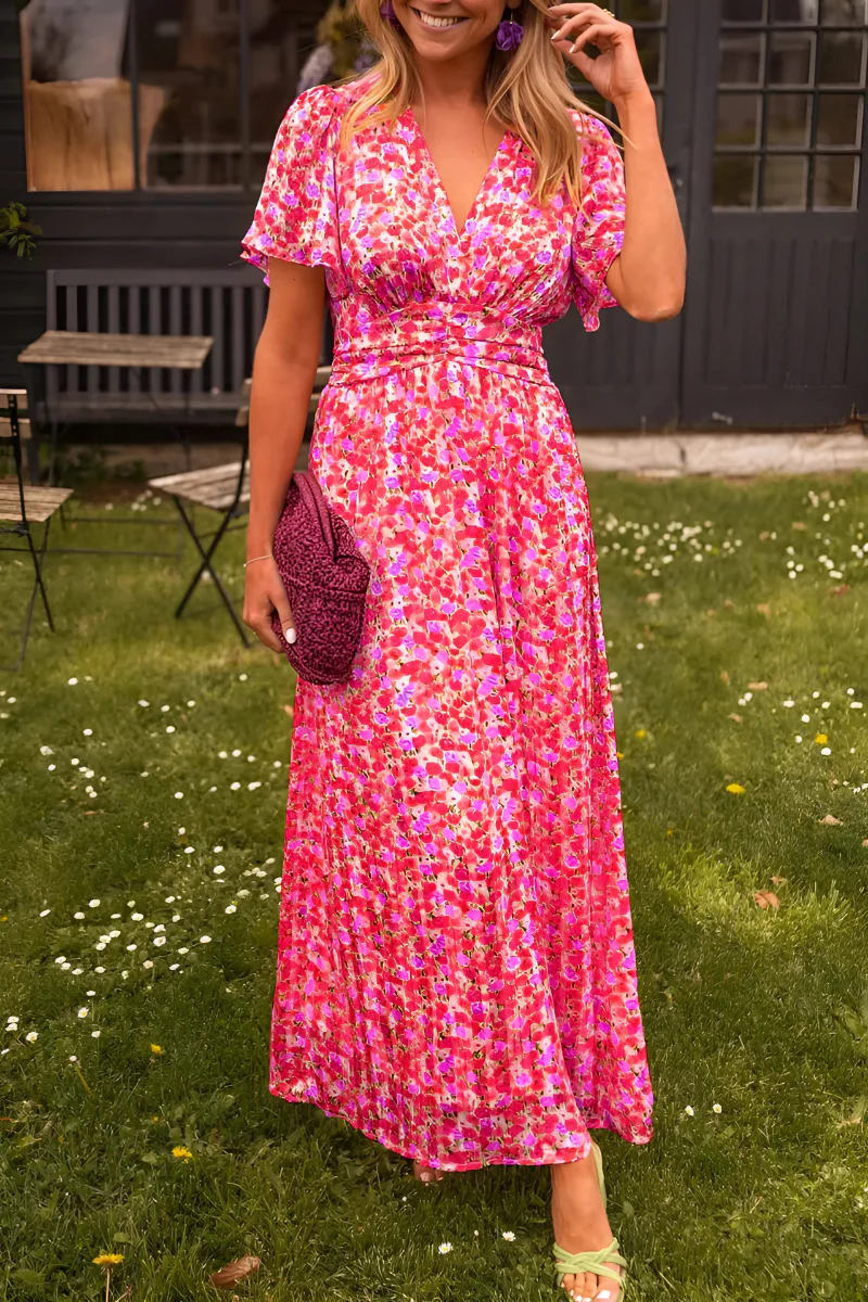 Robe Longue Femme | Imprimé Fleuri Coloré | Taille Marquée & Coupe Fluide Été