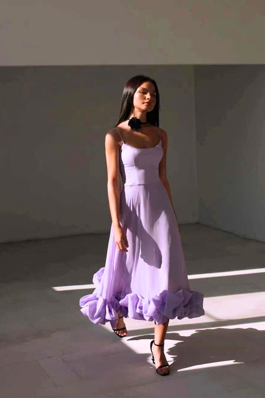 Robe Midi à Ourlet Volanté pour Femme avec Coupe Fluide pour Été | Idéale pour Usage Quotidien et Activités Estivales