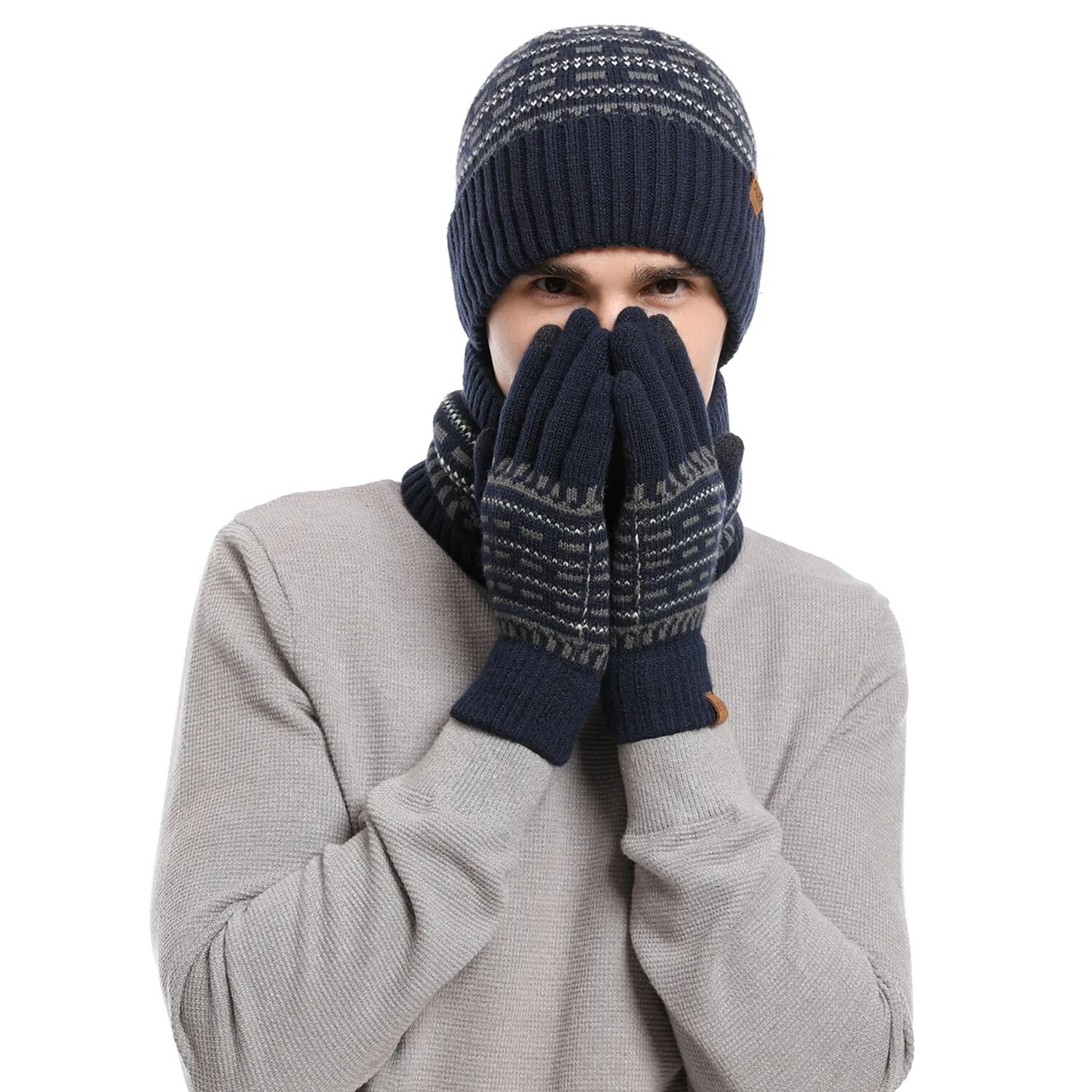 Ensemble Hiver 3 Pièces avec Bonnet, Écharpe et Gants pour Adultes | Idéal pour la Saison Froide