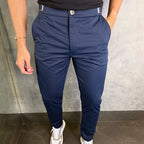 Pantalon Slim avec Taille Ajustée et Fermeture à Bouton pour Homme | Idéal pour un Usage Quotidien