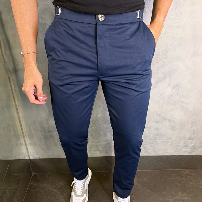 Pantalon Slim avec Taille Ajustée et Fermeture à Bouton pour Homme | Idéal pour un Usage Quotidien