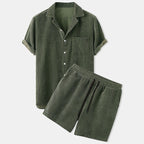 Ensemble Deux Pièces Avec Chemise Manches Courtes Et Short Pour Homme | Idéal Pour Usage Quotidien Estival