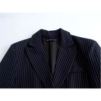 Blazer Court À Double Boutonnage Avec Rayures Pour Femme | Idéal Pour Mi-Saison