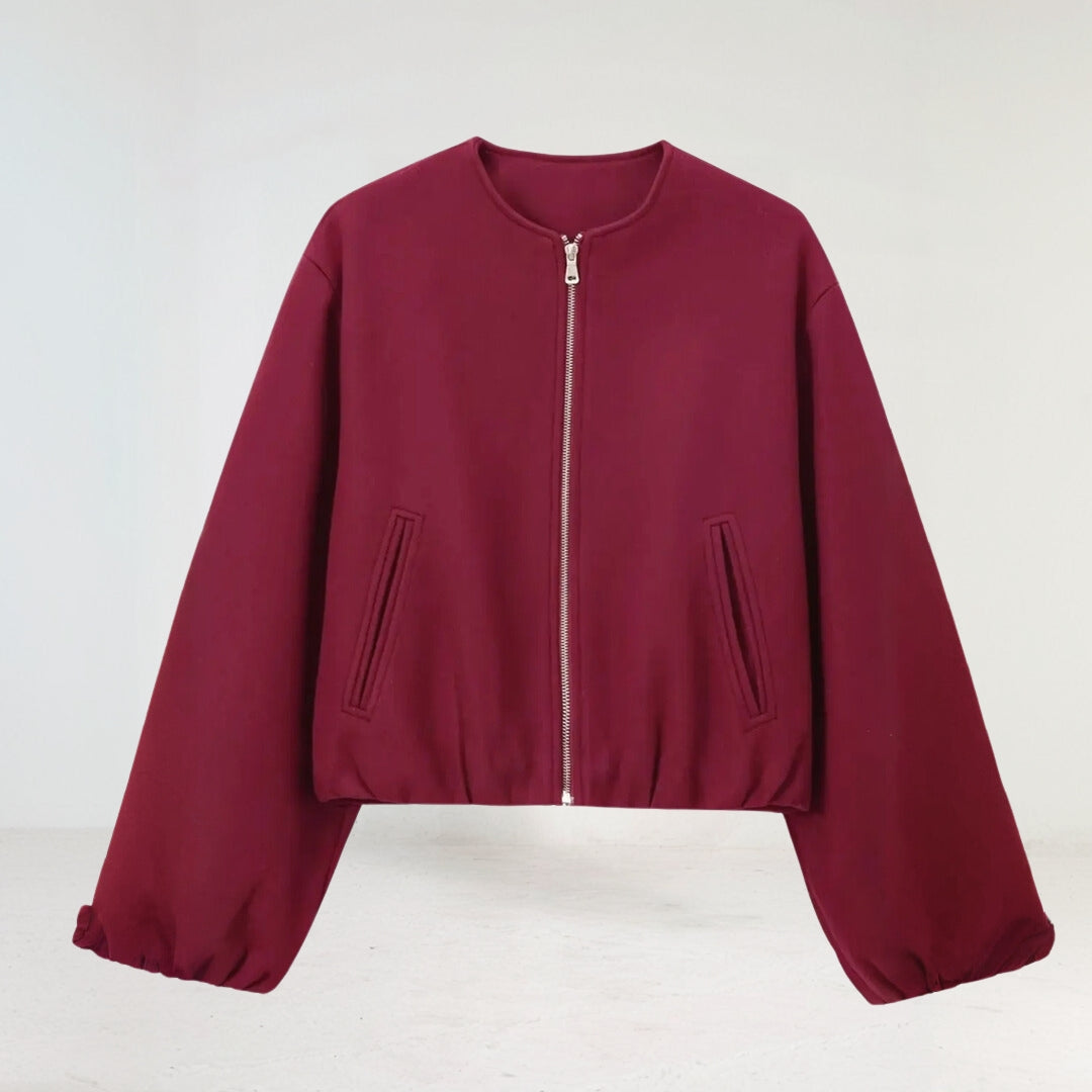 Veste Courte De Mi-Saison Avec Manches Ballon Pour Femme | Idéale Pour Le Printemps Et L’Automne