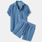 Ensemble Deux Pièces Avec Chemise Manches Courtes Et Short Pour Homme | Idéal Pour Usage Quotidien Estival