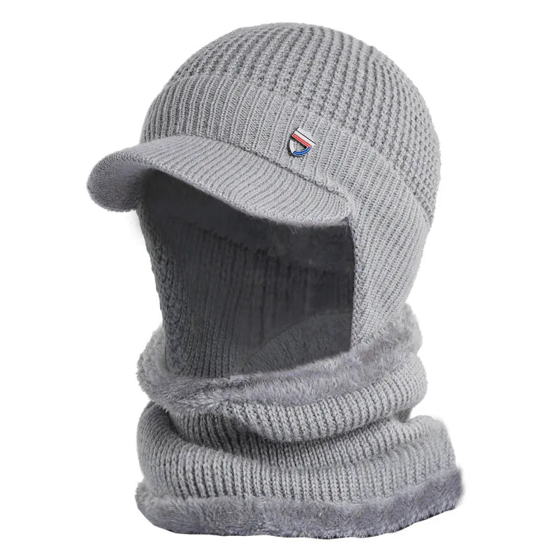 Bonnet d’Hiver avec Visière et Cache-Oreilles pour Hommes | Idéal pour la Saison Froide