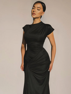 Robe Maxi Avec Encolure Asymétrique Et Dos À Lacets Pour Femme | Idéale Pour Les Événements Et Soirées