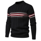 Pull À Motif Nordique Avec Maille Torsadée Pour Hommes | Idéal Pour Col Contrastant Et Manches Longues