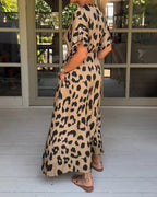 Robe Longue à Imprimé Animalier pour Femme | Idéale pour les Soirées et Sorties en Ville