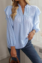 Blouse à Volants et Motif Pois Suisses pour Femme | Idéale Pour Un Usage Quotidien