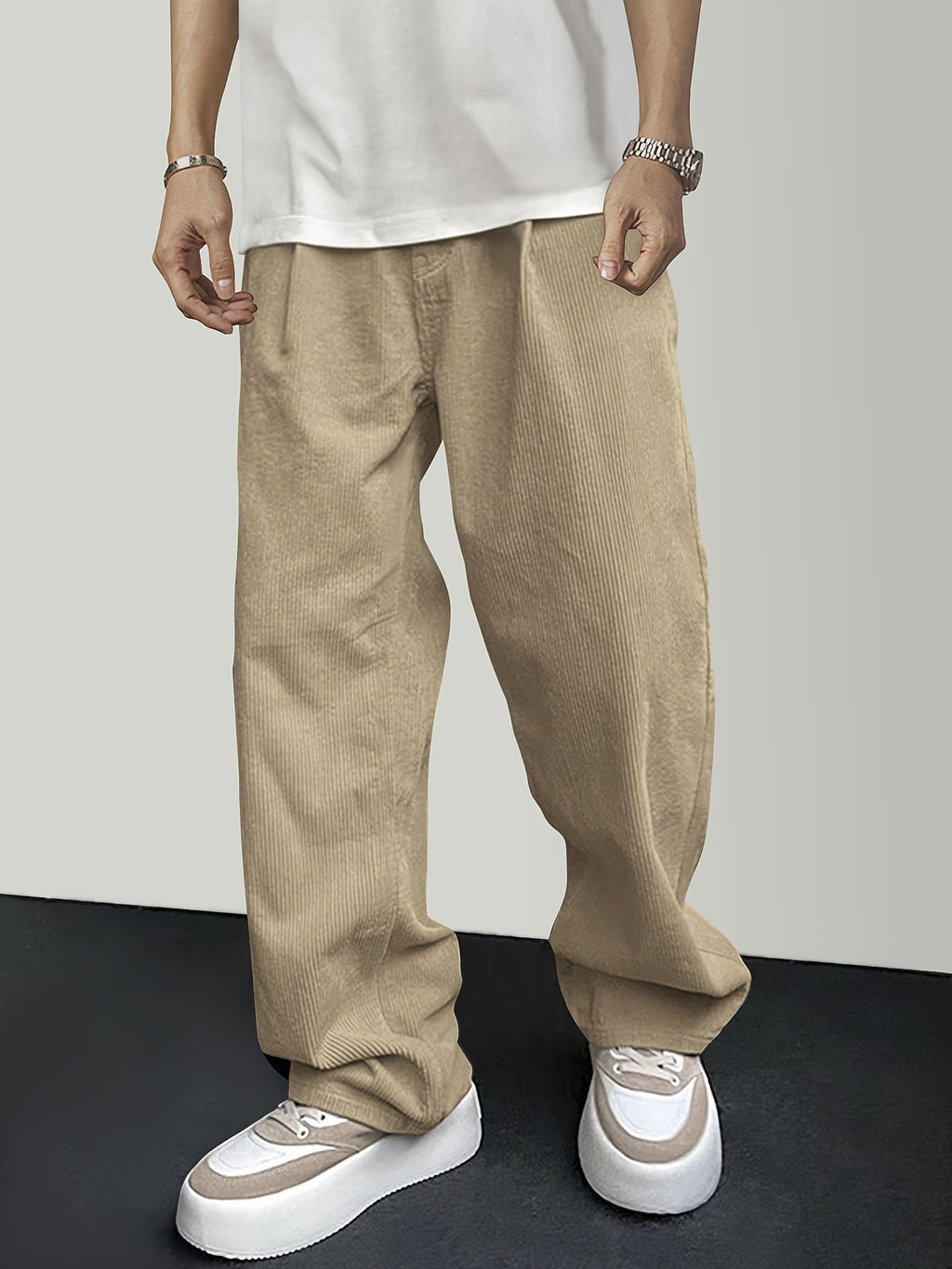 Pantalon À Jambe Droite Avec Taille À Cordon Pour Homme | Idéal Pour Le Quotidien