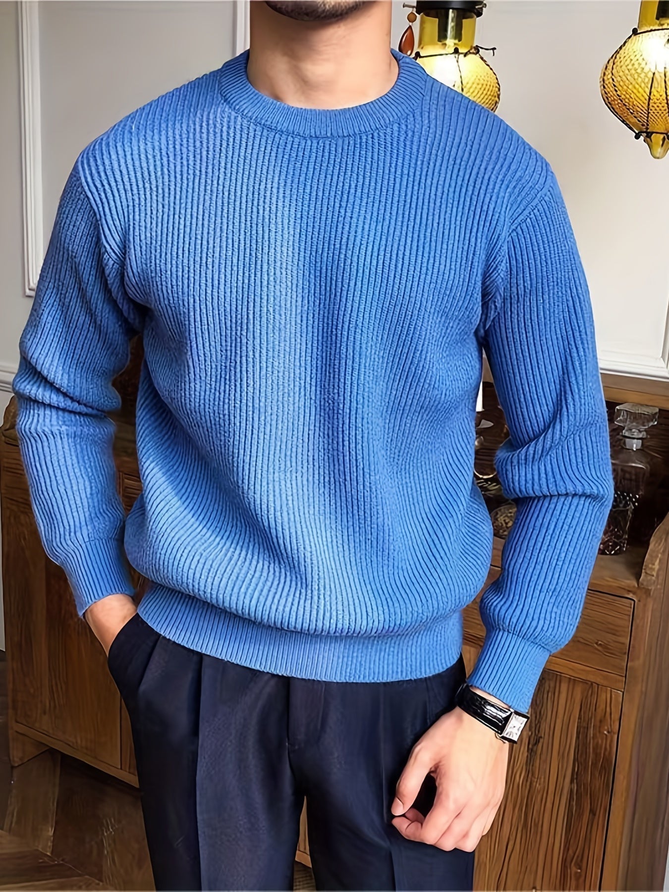 Pull En Maille À Motif Câblé Avec Coupe Ajustée Pour Homme | Idéal Pour L’Automne Et Le Quotidien