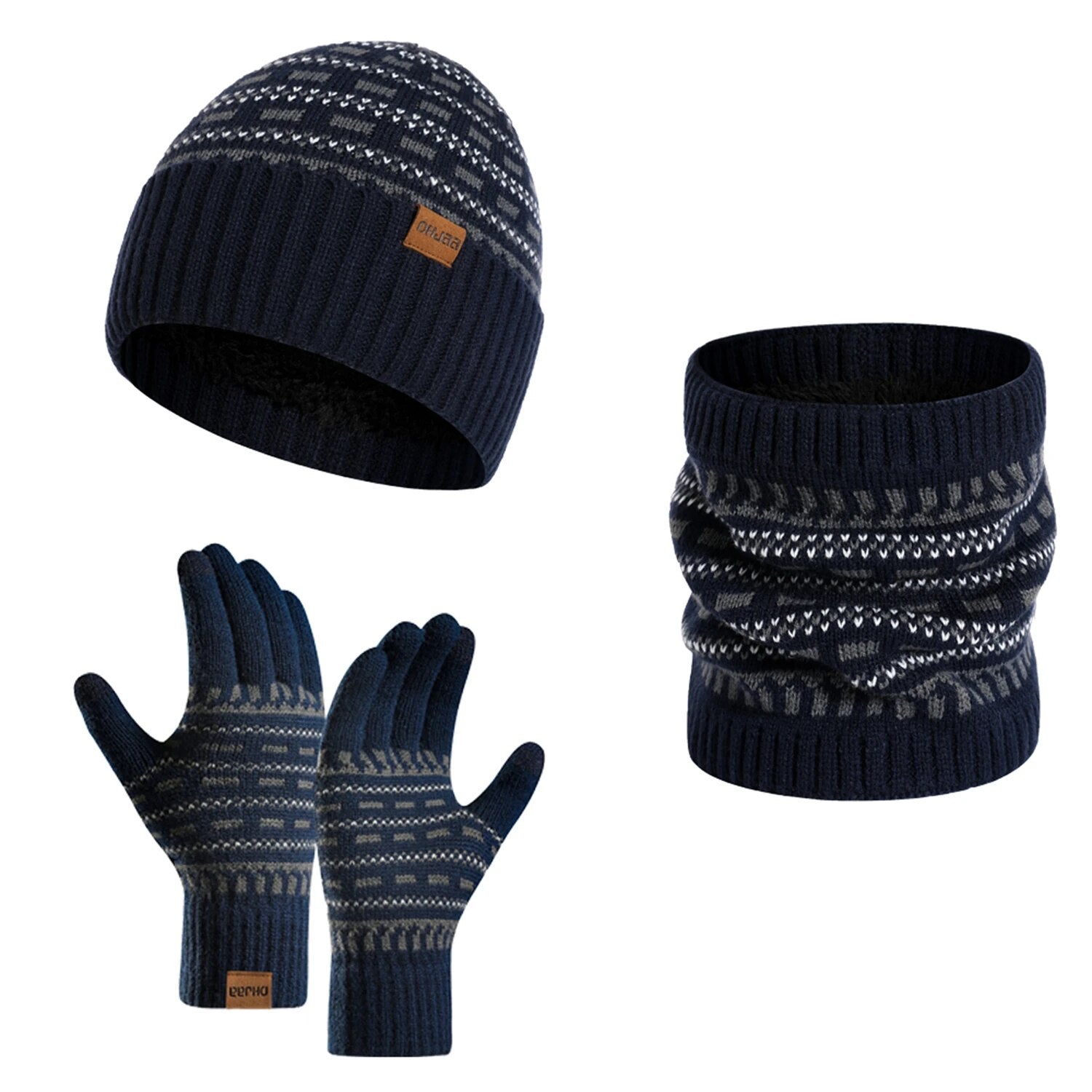 Ensemble Hiver 3 Pièces avec Bonnet, Écharpe et Gants pour Adultes | Idéal pour la Saison Froide