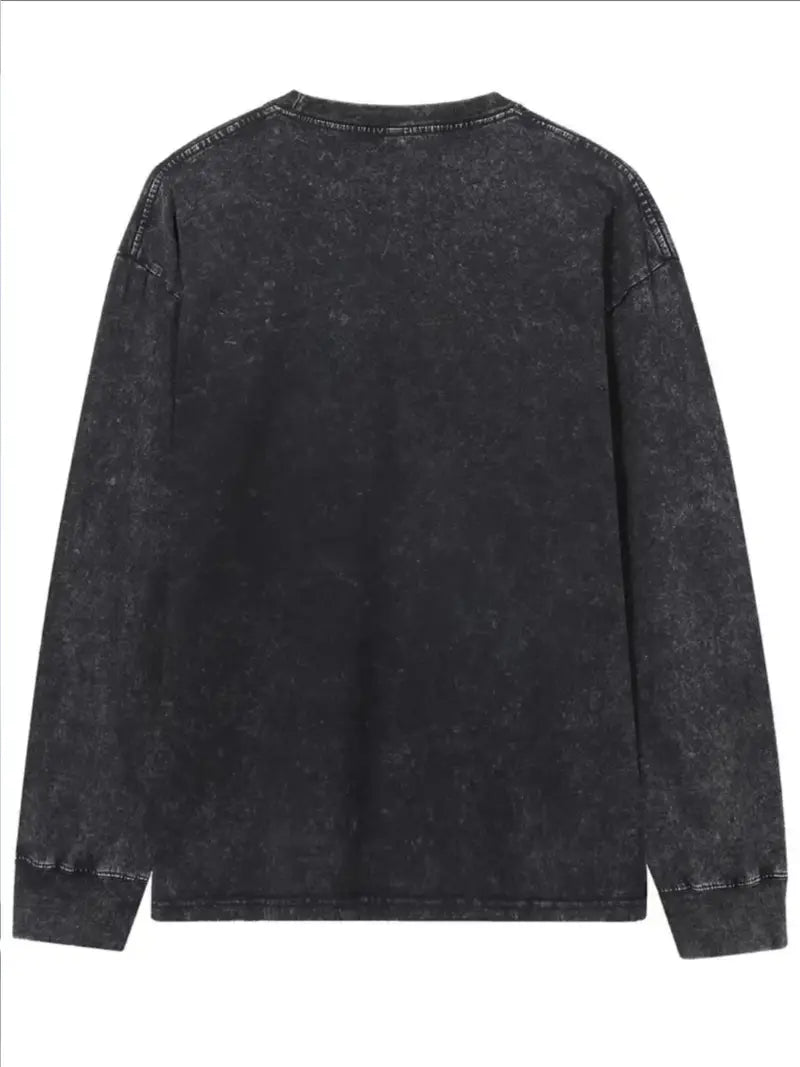 Chemise À Manches Longues Avec Effet Délavé Vintage Pour Hommes | Idéal Pour L’Automne Et Le Printemps