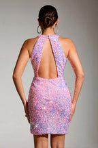 Robe Courte À Sequins Avec Coupe Ajustée Pour Femme | Idéale Pour Les Soirées Et Événements