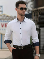 Chemise À Manches Longues pour Homme avec Col Classique | Idéale pour Le Bureau