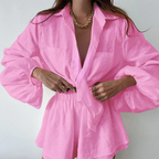 Ensemble Deux Pièces avec Blouse Ample et Short pour Femme | Idéal pour les Journées Décontractées