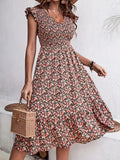 Robe Midi à Imprimé Floral pour Femme | Idéale pour les Mariages et les Événements de Printemps