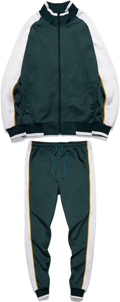 Ensemble Deux Pièces avec Veste Zippée et Pantalon Colorblock pour Homme | Idéal pour Un Usage Quotidien