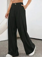 Pantalon Plissé à Taille Haute pour Femme | Idéal pour le Bureau et les Sorties Décontractées