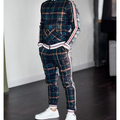 Ensemble de Survêtement à Carreaux pour Homme avec Taille élastique | Idéal pour les Activités de Loisirs