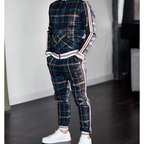 Ensemble de Survêtement à Carreaux pour Homme avec Taille élastique | Idéal pour les Activités de Loisirs