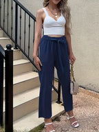 Pantalon Décontracté À Taille Nouée Pour Femmes | Idéal Pour Usage Quotidien