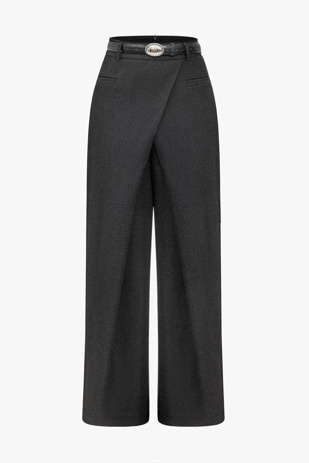 Pantalon Taille Haute À Ceinture Croisée Avec Jambe Large Pour Femmes | Idéal Pour Un Usage Quotidien