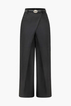 Pantalon Taille Haute À Ceinture Croisée Avec Jambe Large Pour Femmes | Idéal Pour Un Usage Quotidien