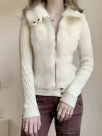 Gilet Cintré à Col Imitation Fourrure pour Femme | Idéal pour la Saison Hivernale