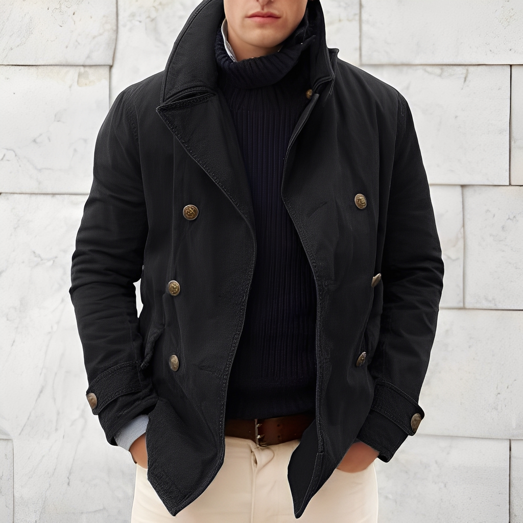 Veste À Boutons Avec Col Droit Pour Homme | Idéale Pour Les Saisons Fraîches