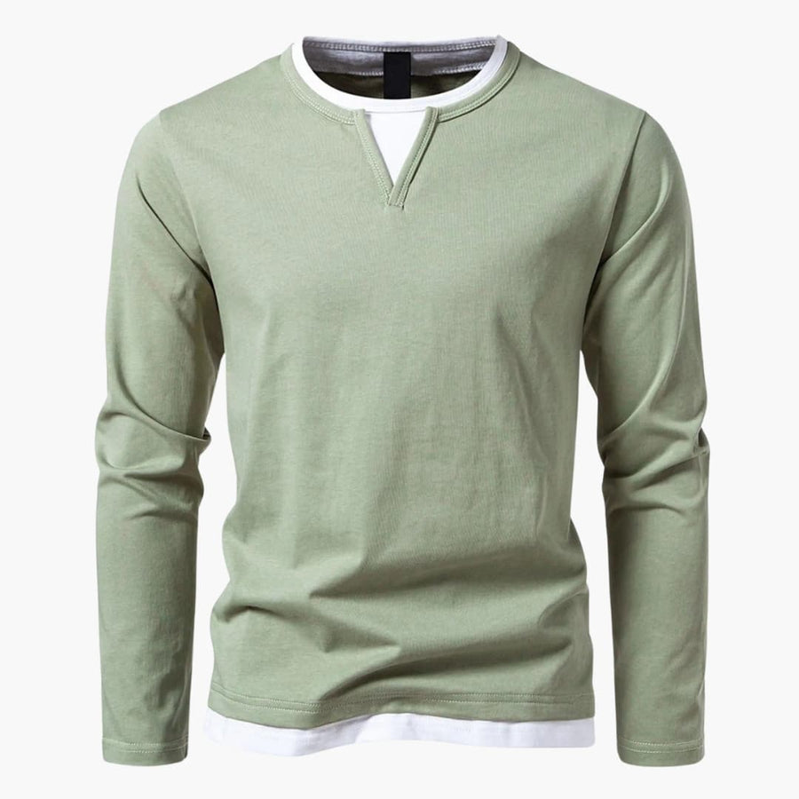Chemise À Manches Longues Avec Détail Superposé Pour Homme | Idéal Pour Usage Quotidien
