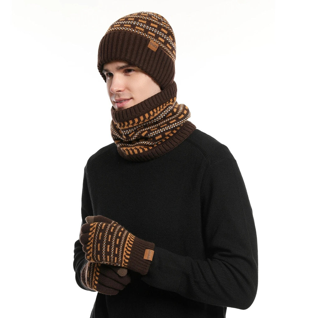 Ensemble Hiver 3 Pièces avec Bonnet, Écharpe et Gants pour Adultes | Idéal pour la Saison Froide