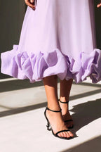 Robe Midi à Ourlet Volanté pour Femme avec Coupe Fluide pour Été | Idéale pour Usage Quotidien et Activités Estivales
