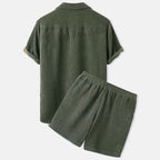 Ensemble Deux Pièces Avec Chemise Manches Courtes Et Short Pour Homme | Idéal Pour Usage Quotidien Estival