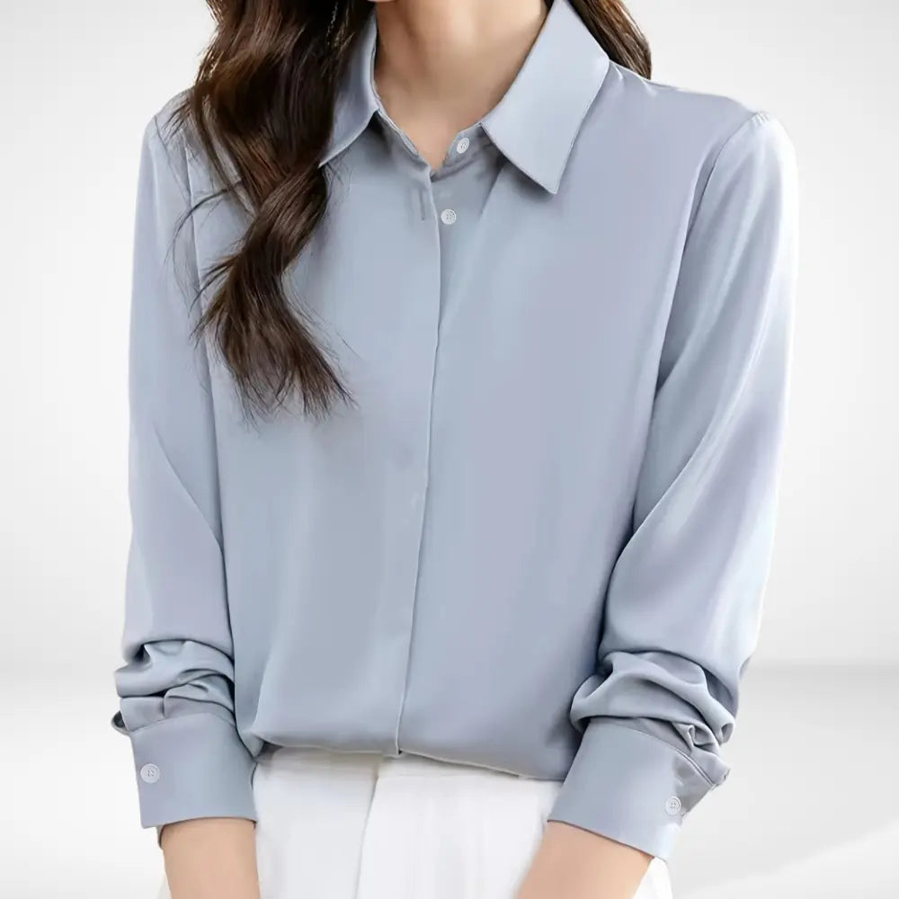 Blouse Avec Col Chemise Et Coupe Droite Pour Femme | Idéale Pour Usage Quotidien