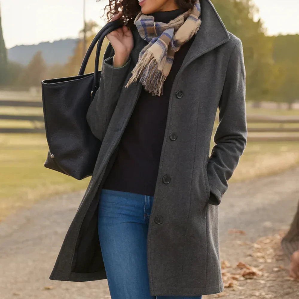 Manteau Long à Coupe Classique pour Femme | Idéal pour la Saison Froide et les Sorties Quotidiennes