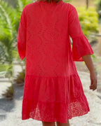 Robe d'Été avec Col en V et Manches Évasées pour Femme | Idéale pour la Saison Chaude