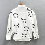 Chemise À Manches Longues Pour Homme Avec Imprimé Smiley | Idéale Pour Usage Quotidien