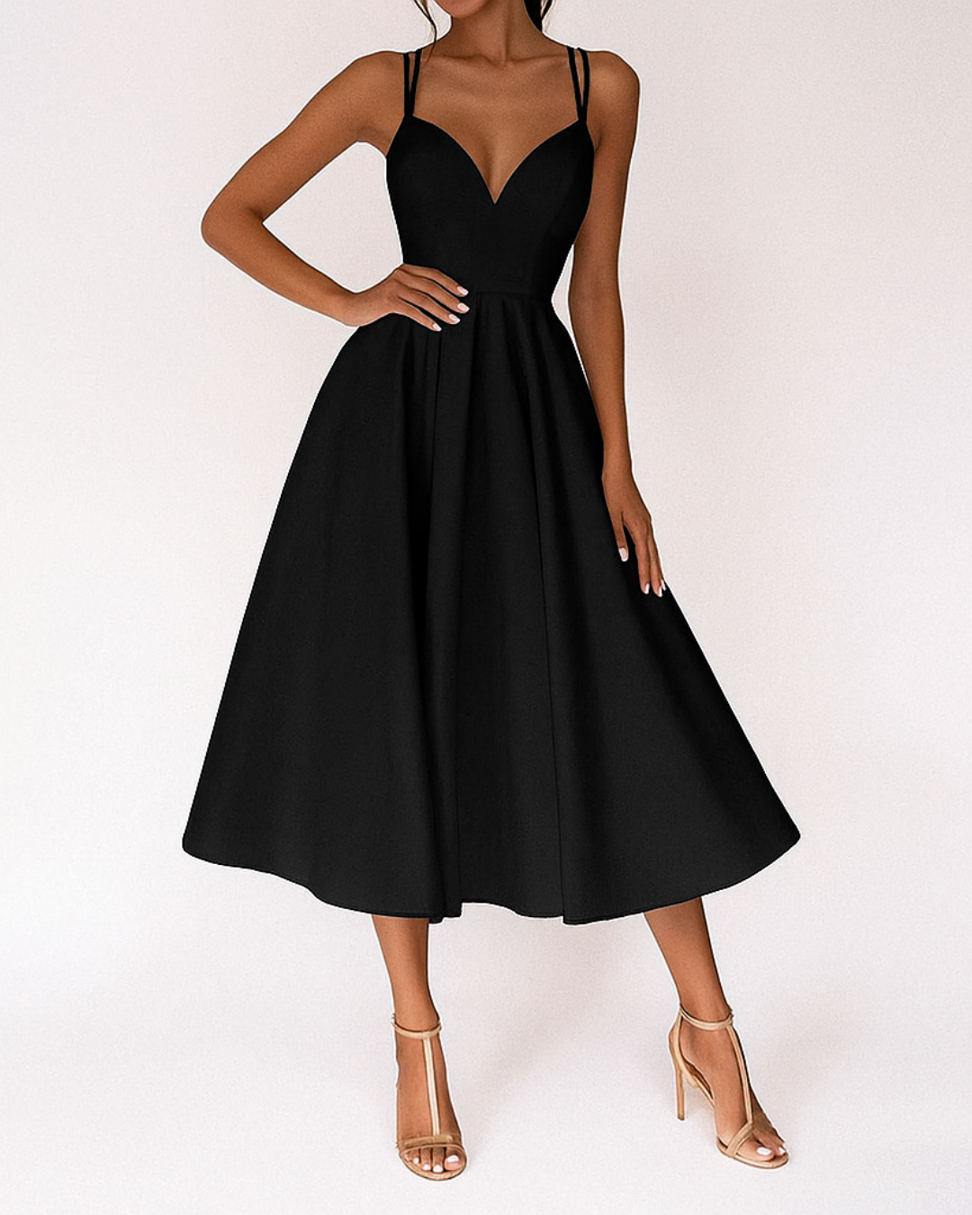Robe Midi à Bretelles pour Femme | Idéale pour les Mariages et les Événements Formels